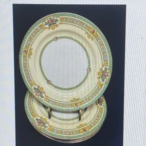 Set of 5 Dublin meito china Floral Urns 6.5” round bread Plates green vintage